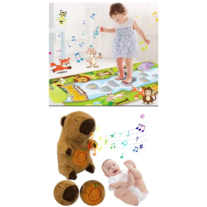 GENERICO - Combo Alfombra musical + Capibara Musical que calma la ansiedad - juguete