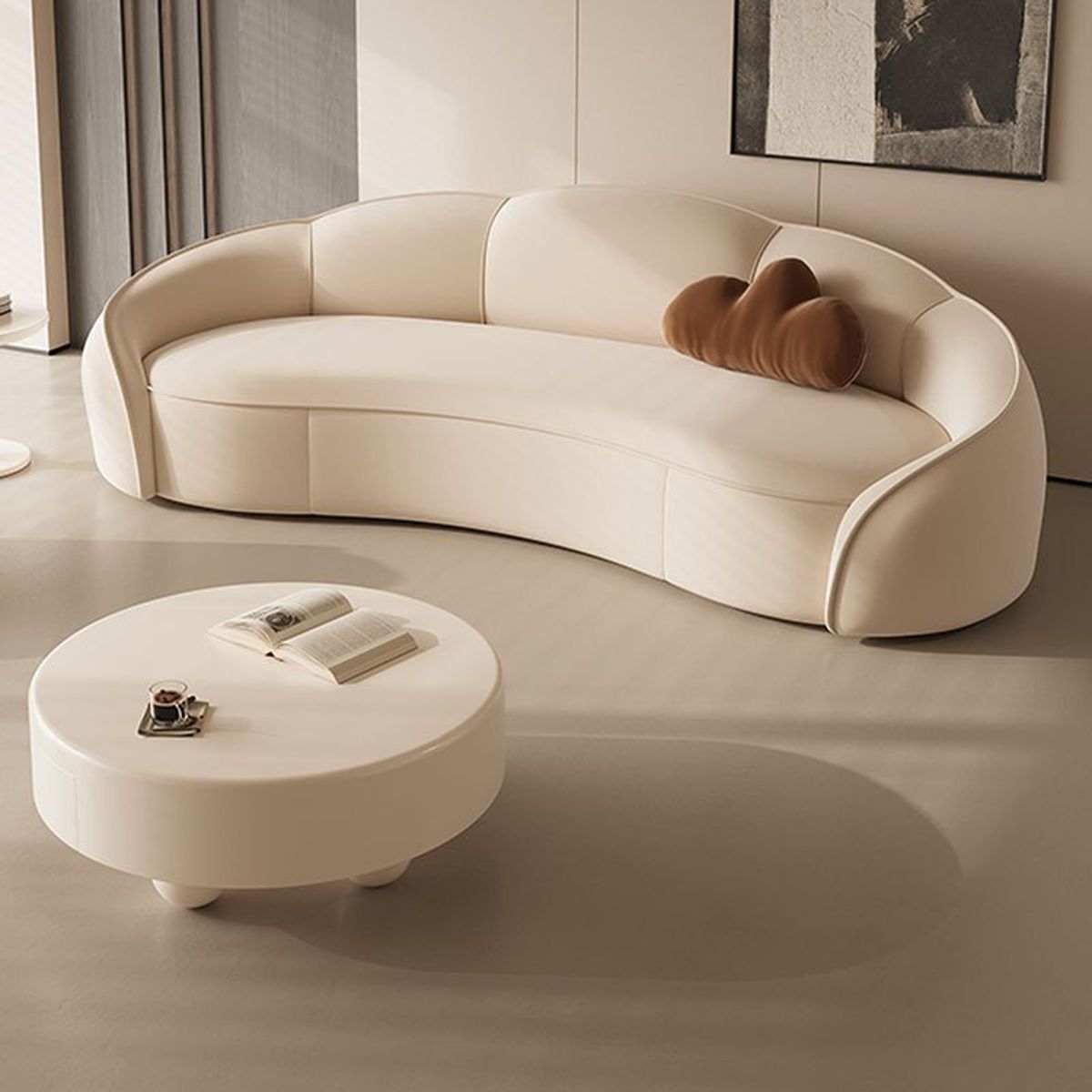 GENERICO - Sofá Curvo Milán  3 Cuerpos - Ivory