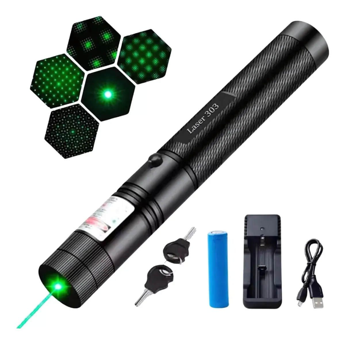 CAFINI - Láser Verde de Largo Alcance 3KM Profesional 100mW Recargable