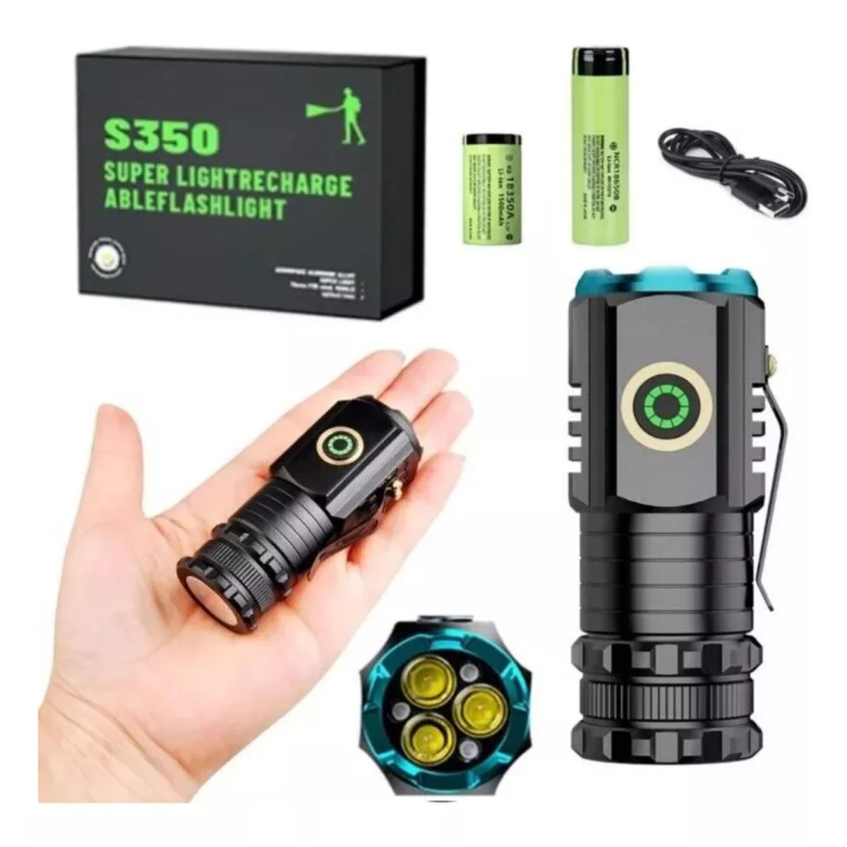 GENERICO - Linterna Táctica Recargable 2000lm Luz Blanco