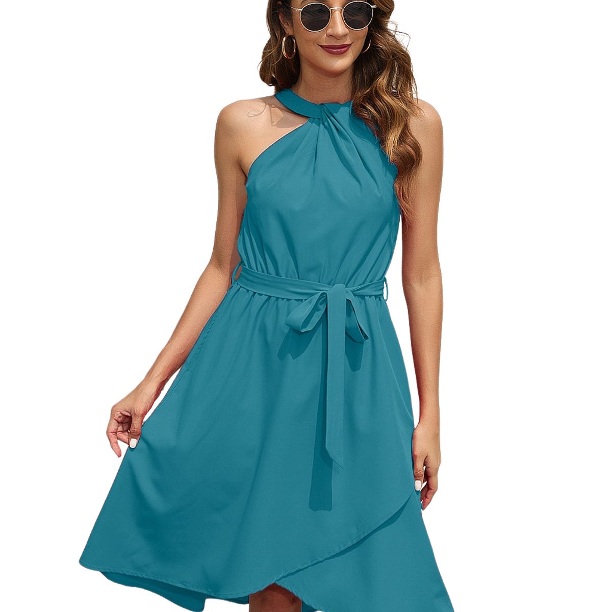 BLWOENS - Vestido casual de para mujeres - Azul