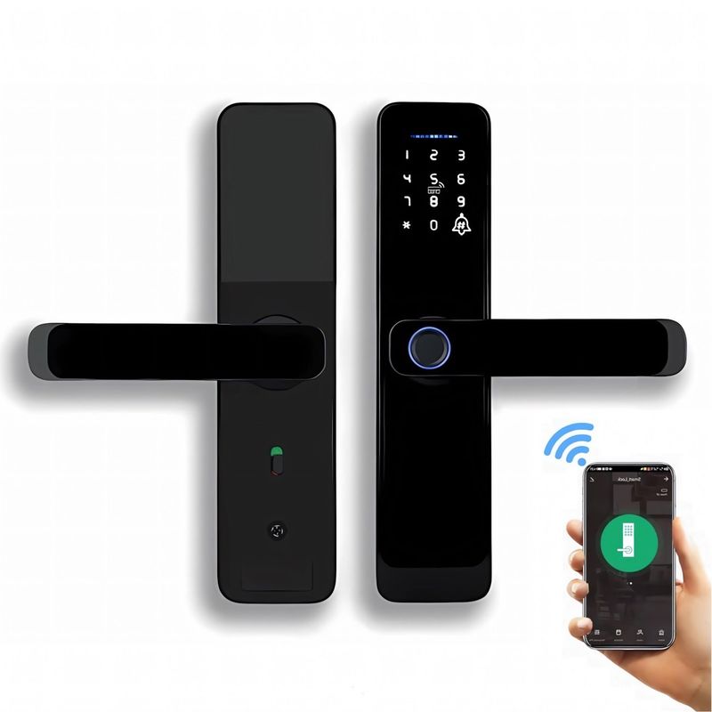 OEM - Cerradura Inteligente Smart Chapa Biométrica Digital Wifi Negro A15