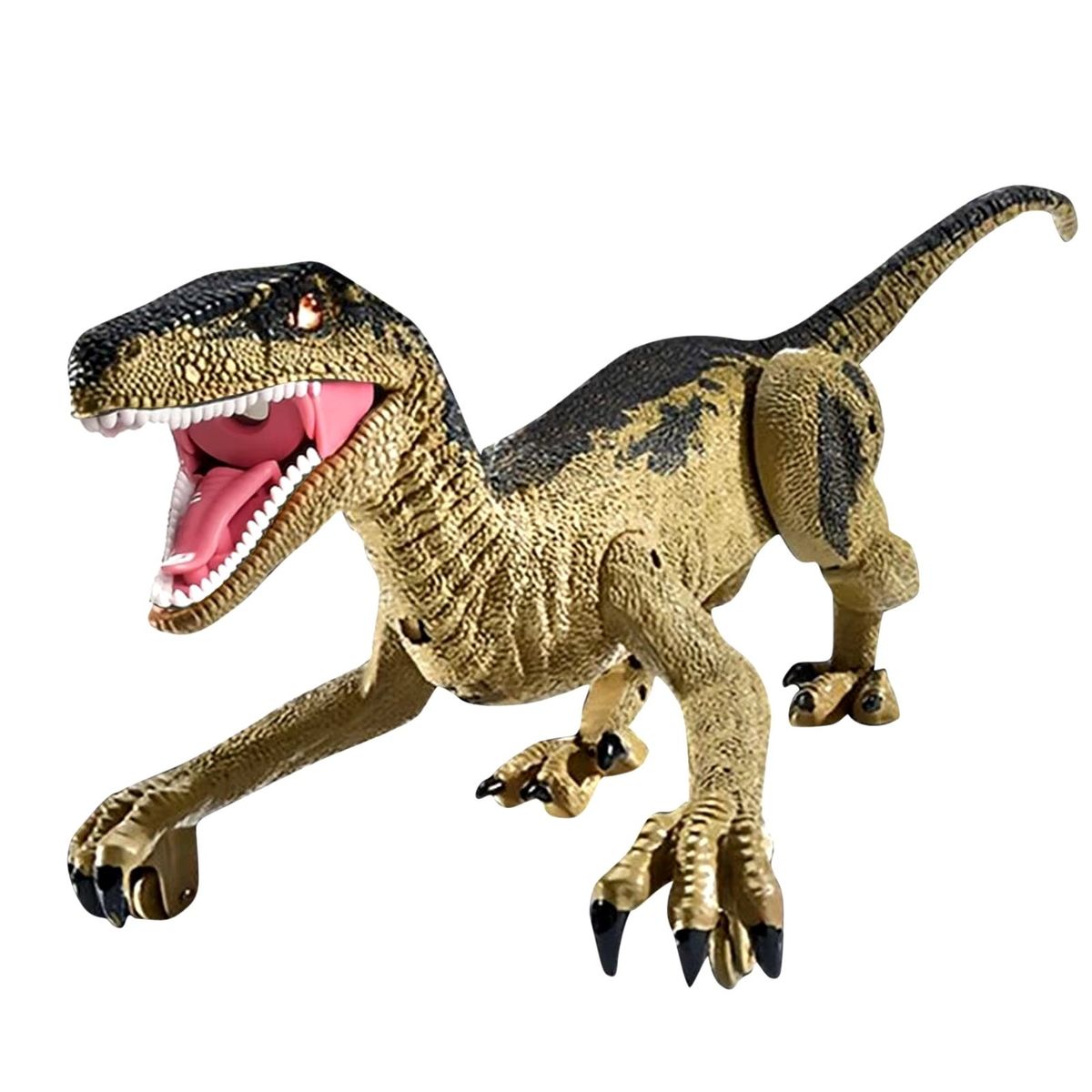 GENERICO - DINOSAURIO VELOCIRAPTOR A CONTROL REMOTO CON HUMO LUZ Y SONIDO