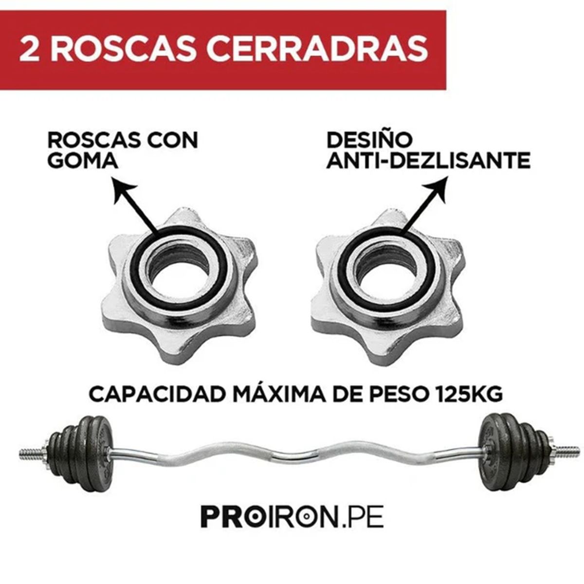 PROIRON - Barra Curva Z Cromada PRO 125kg - 25mm - 120cm