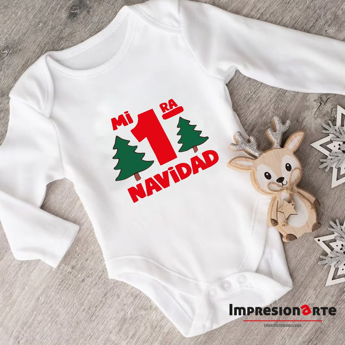 IMPRESIONARTE - Body Bebe Manga Larga MI PRIMERA NAVIDAD
