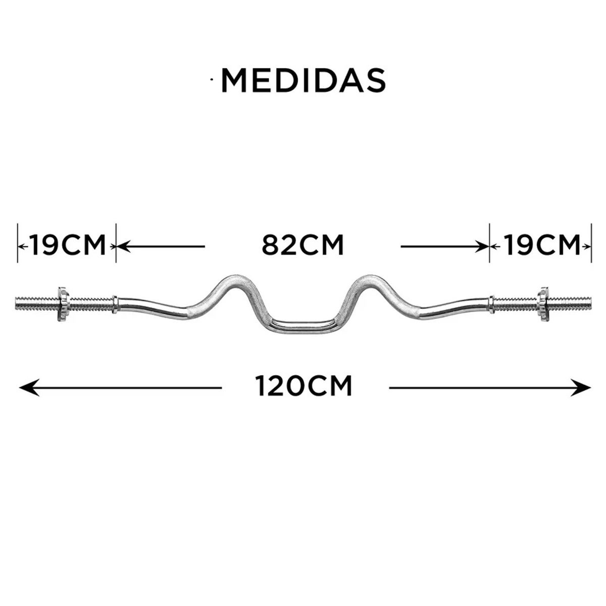 PROIRON - Barra Pre Olímpica Super Curva Z PRO 100kg - 25mm - 120cm