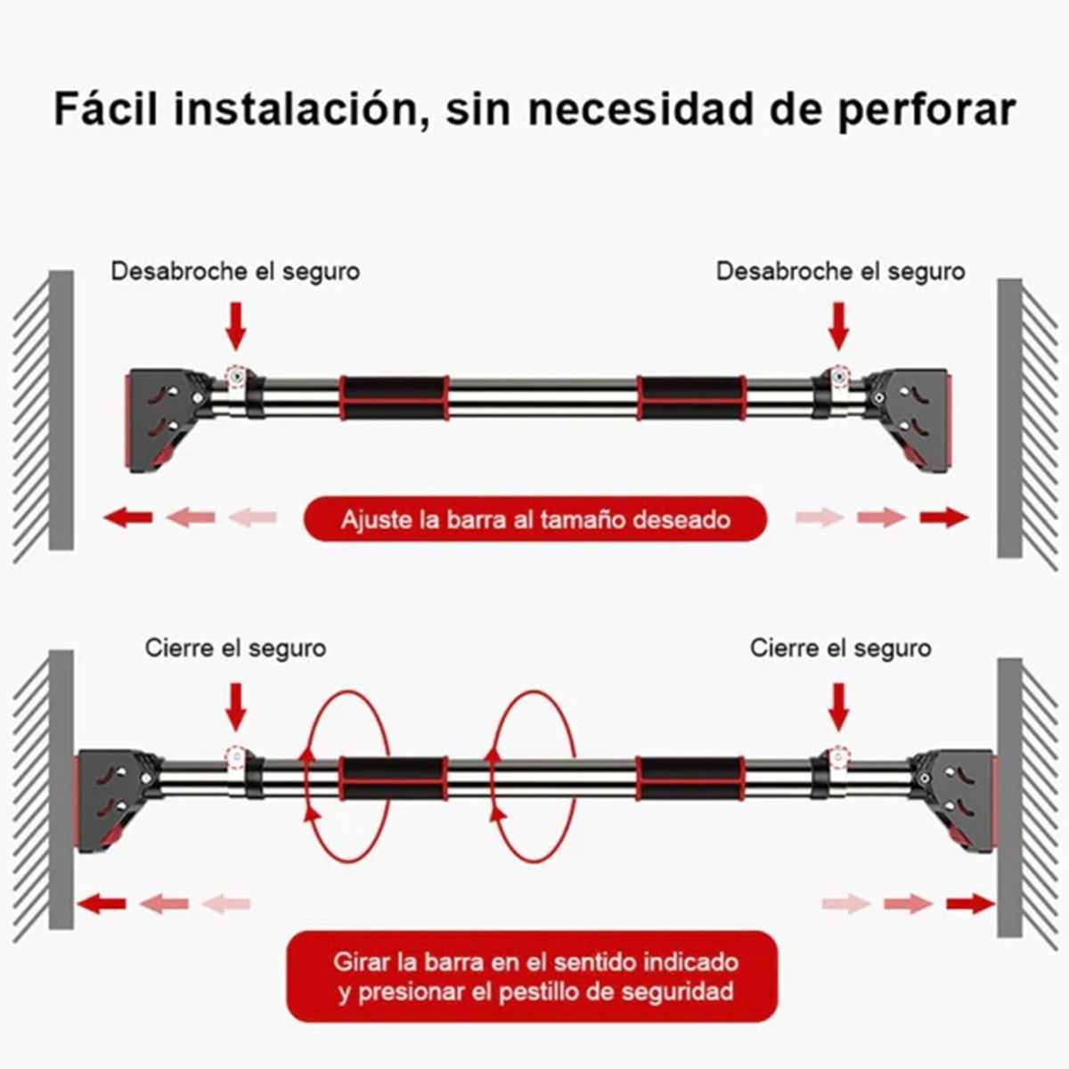 PROIRON - Barra para Dominadas y Calistenia Pull UP 110-138cm