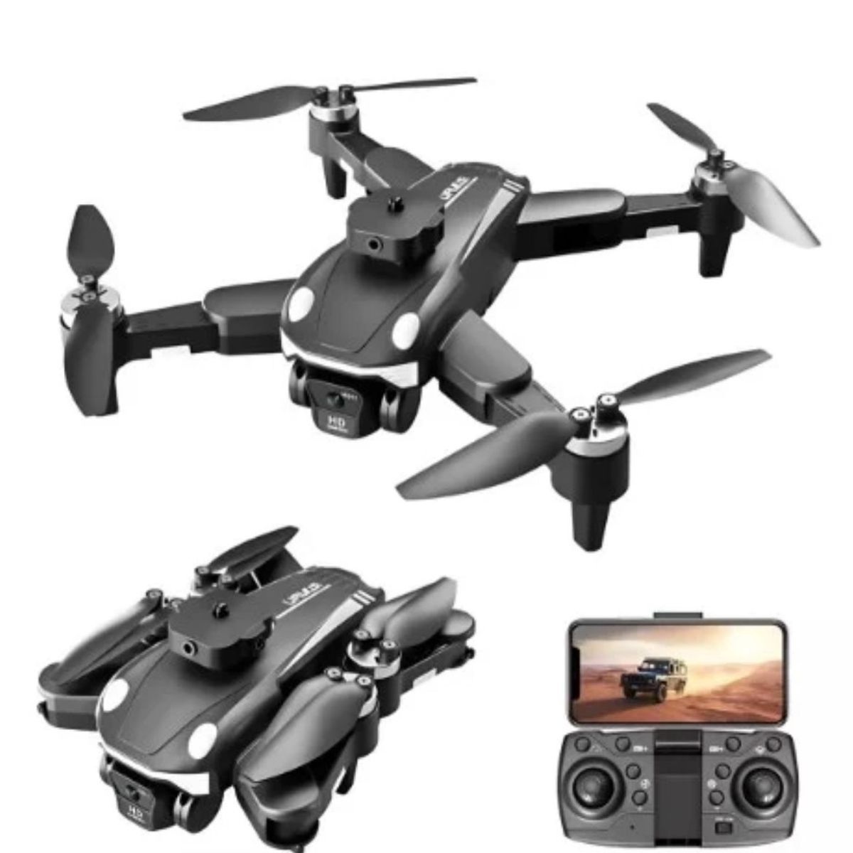 GENERICO - DRONE F200 Plegable con 2 Cámaras HD Control Remoto y Manual