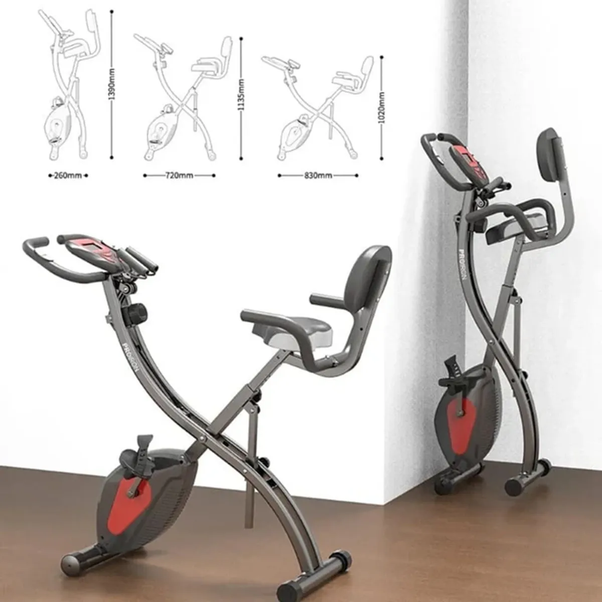 PROIRON - Bicicleta Estacionaria Digital Plegable X-BIKE PRO