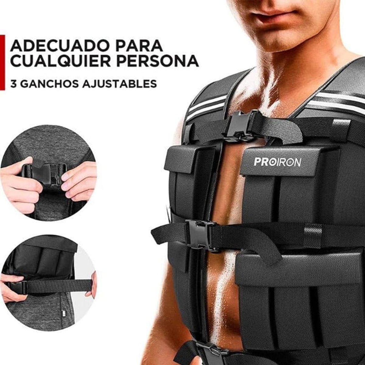 PROIRON - Chaleco con Peso Ajustable 10 KG
