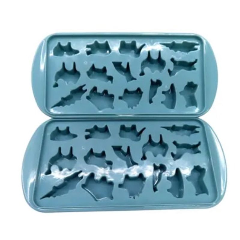 GENERICO - Molde de hielo Forma Animales Set x2 Celestes