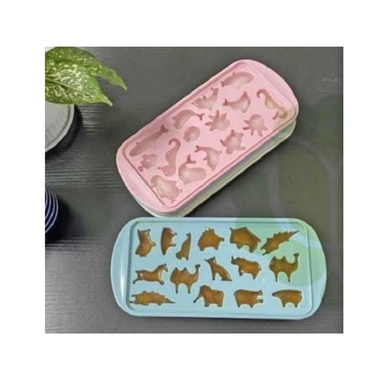 GENERICO - Molde de hielo Forma Animales Set x2 Rosados