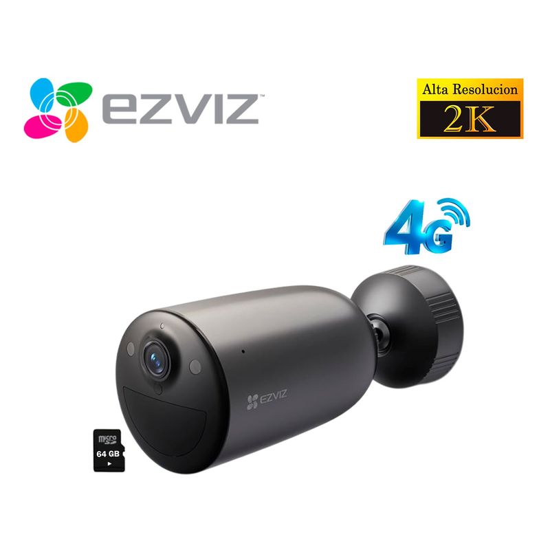 EZVIZ - Ezviz Cámara EB3 4G 2K Inteligente Exterior Inalambrica Batería + 64GB