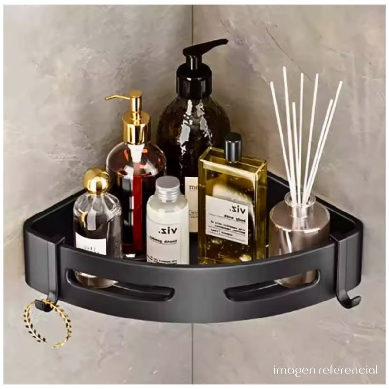 MINARI - Organizador Esquinero de Baño Ducha Flotante Elegante Negro ET1