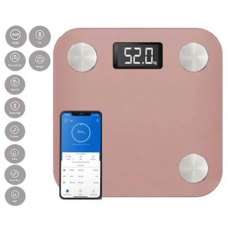 SCALE - BALANZA INTELIGENTE CON BLUETOOTH 180 KL ROSA