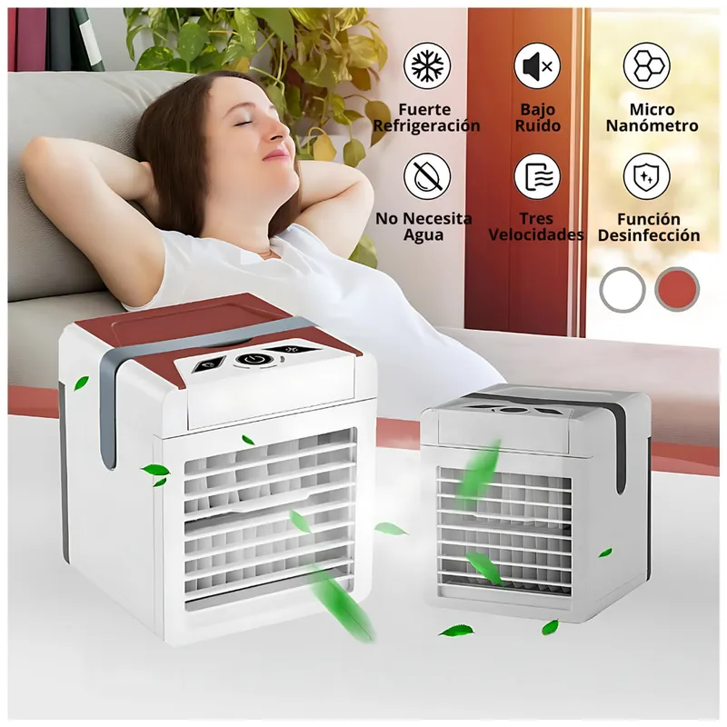 GENERICO - Mini Ventilador Cubo Portátil Ultra Silencioso Versión 2025 - Ocre - M