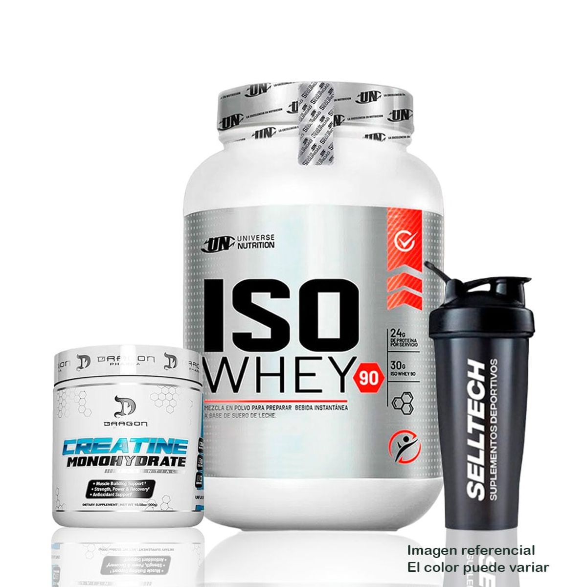 UNIVERSE NUTRITION - Iso Whey 90 de 1.1 kg Vainilla+Creatina Dragon Pharma 300gr