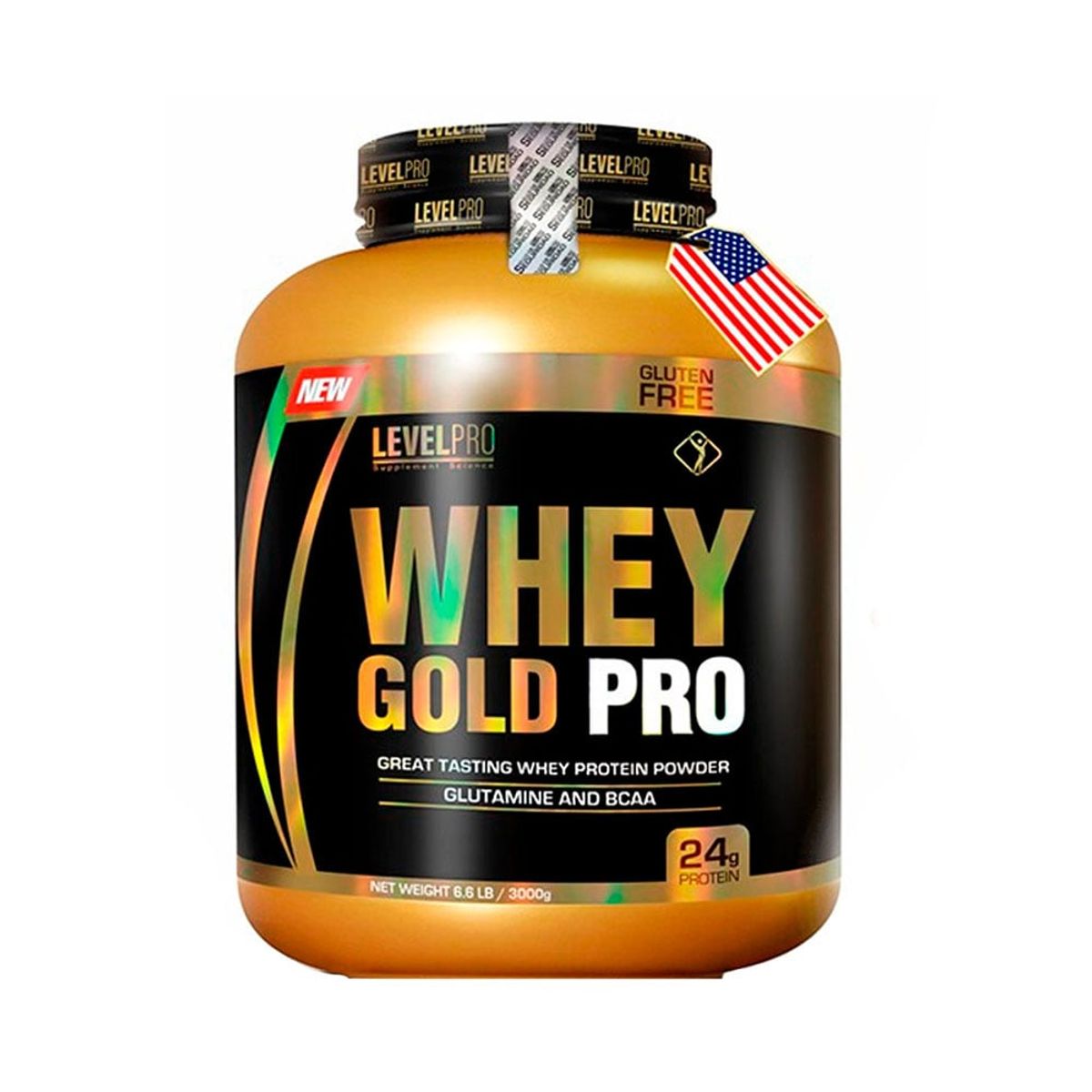 LEVEL PRO - Whey Gold Pro 3kg Chocolate+Creatina Dragon Pharma 300gr