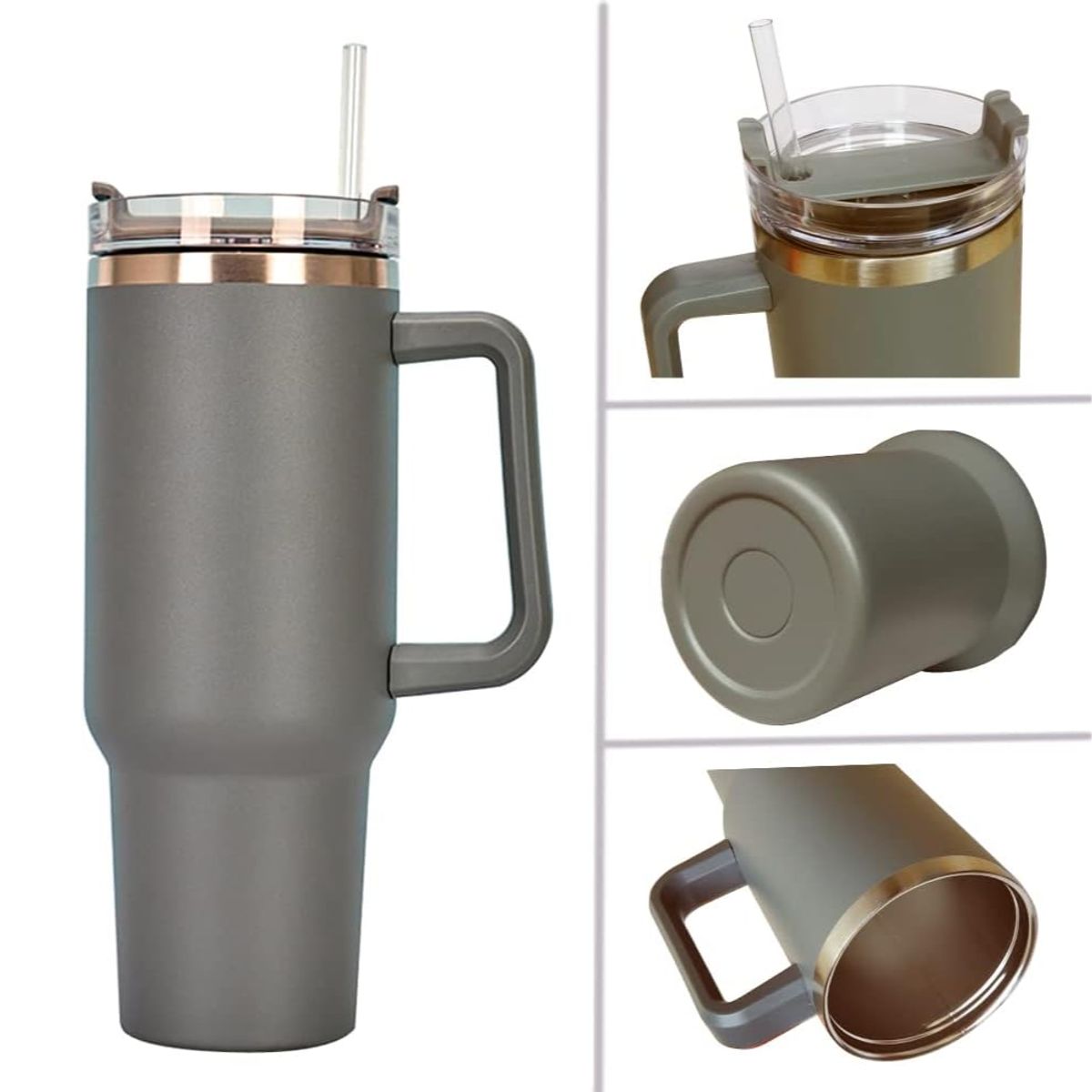 INSPIRA - Vaso Térmico de Acero Inoxidable con Asa de 1200 ml