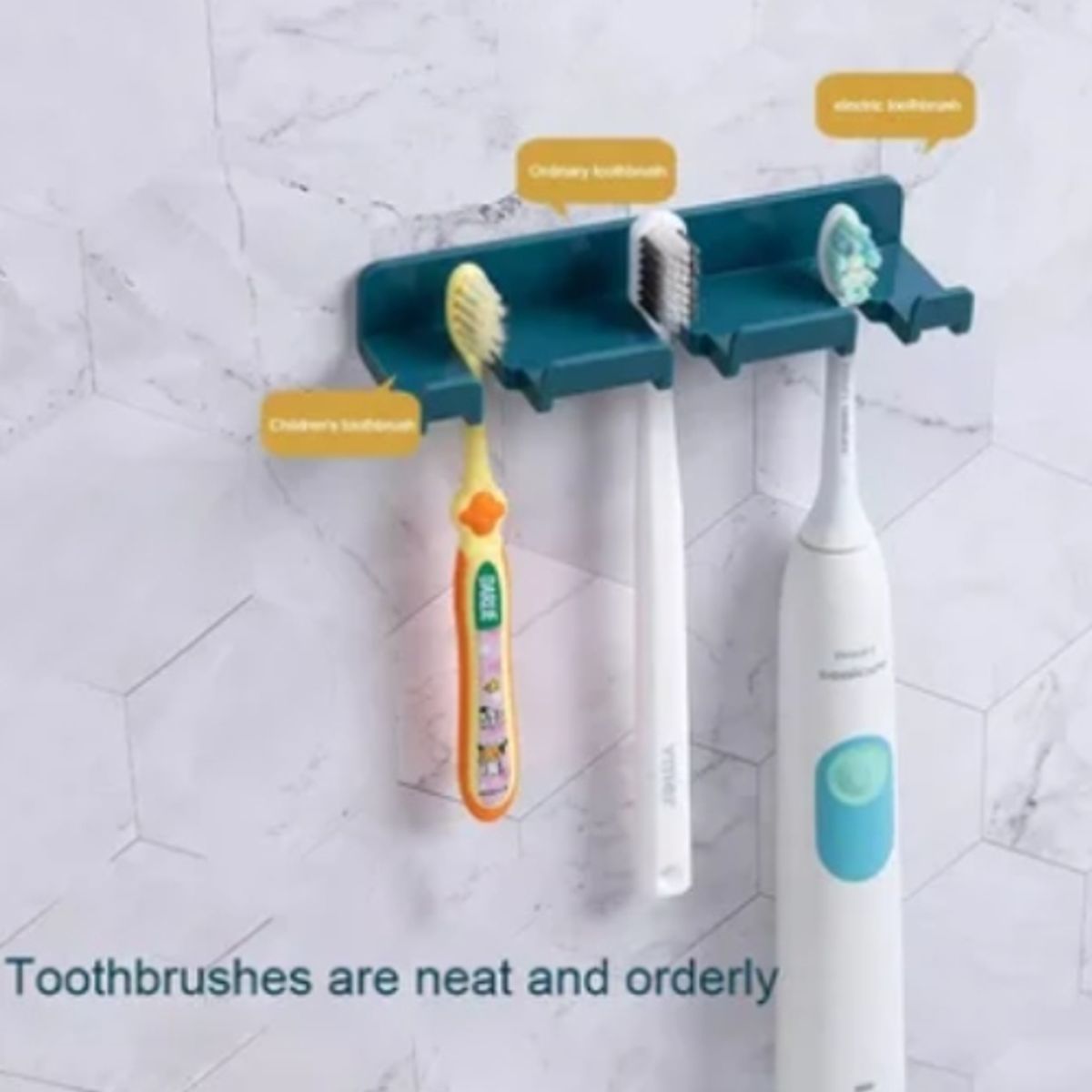 GENERICO - Soporte para pared adhesivo Pack x 4 unidades portacepillos variados