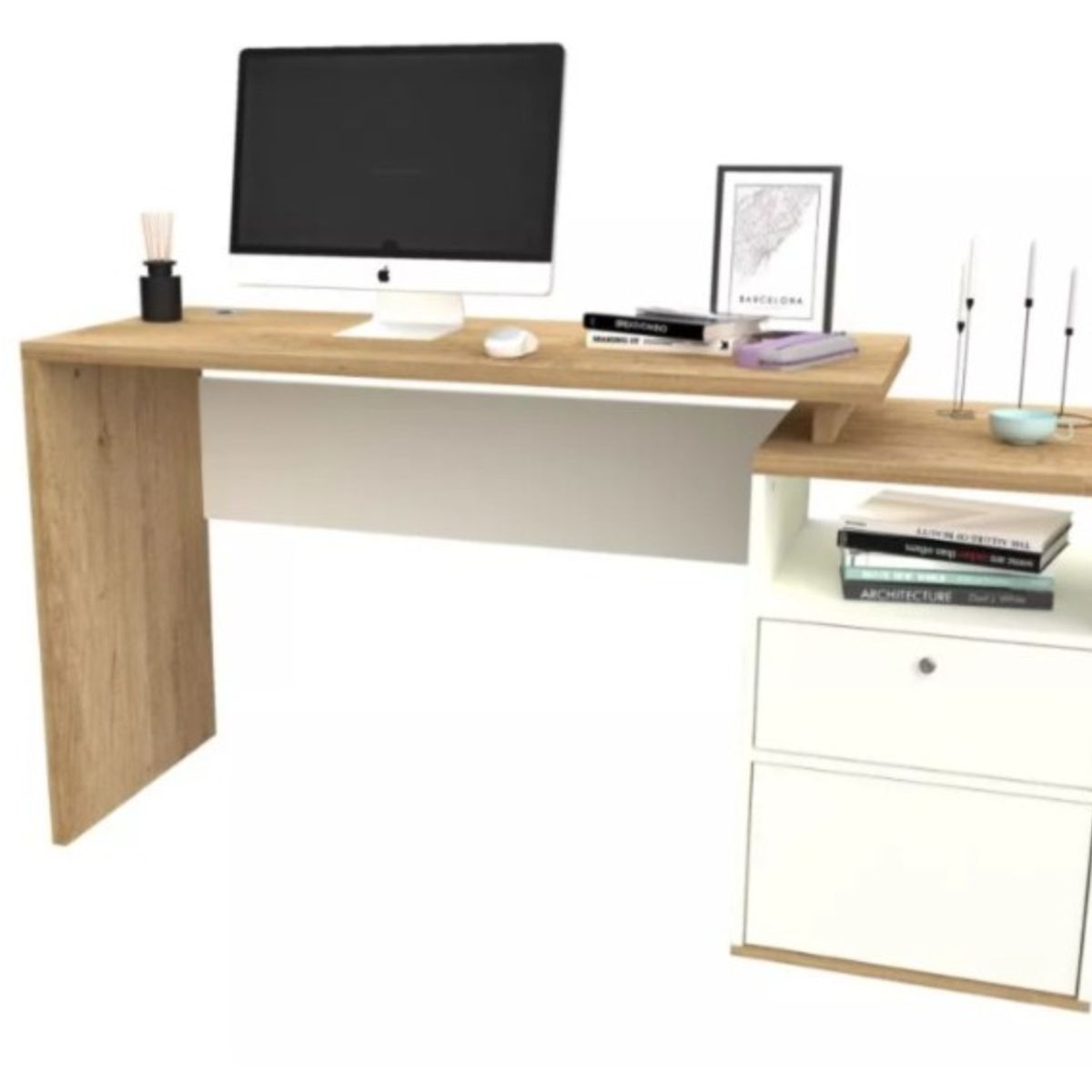 NACION MUEBLES - ESCRITORIO BLANCO KIRA NM