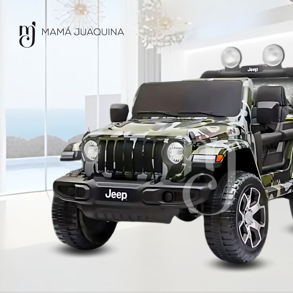 JEEP - Carro a Batería «JEEP RUBICON» Licenciado Verde Táctico