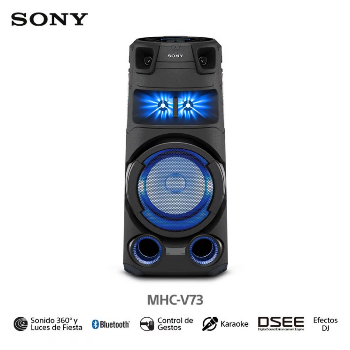 SONY - Equipo de Sonido Sony MHC-V73D Bluetooth HDMI DVD y Karaoke