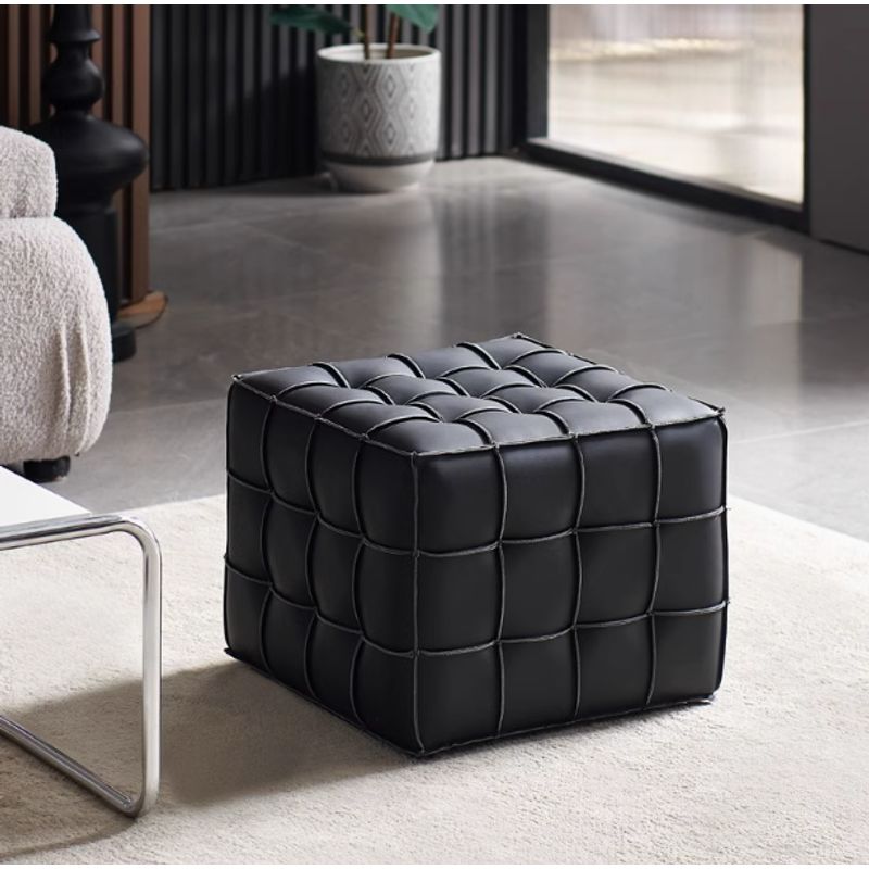 MIN CITY HOME - Moderno taburete otomano cuadrado para sala de estar