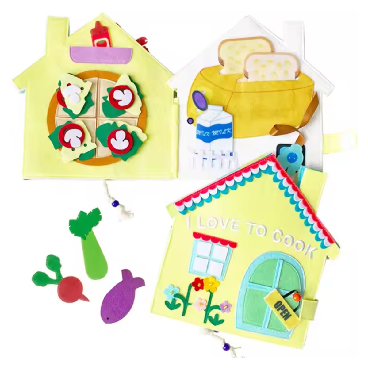 CUENTA OVEJAS - Libro Sensorial de Tela con Actividades de Cocina