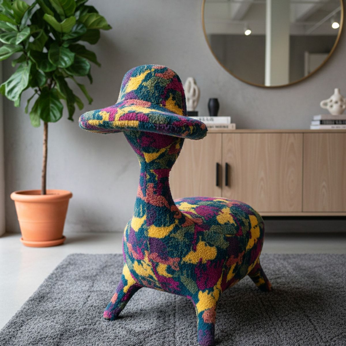 MIN CITY HOME - Silla Decorativa Moderna Con Diseño De Animal Pato