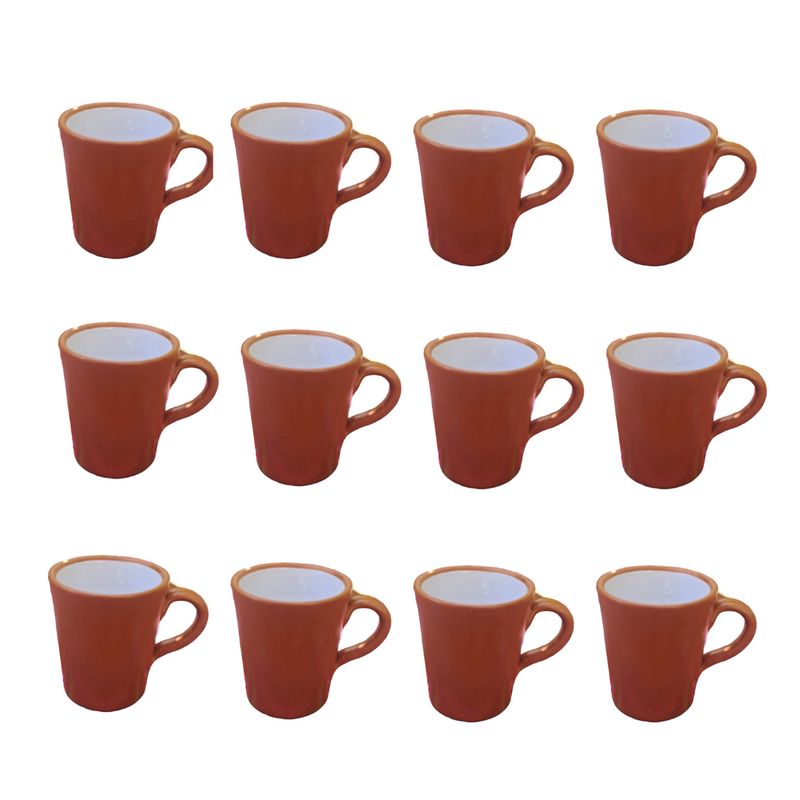 ACHALLAY ARTESANIA DE BARRO - Set de Tacitas Expreso 100 ml Cerámica 12 Piezas