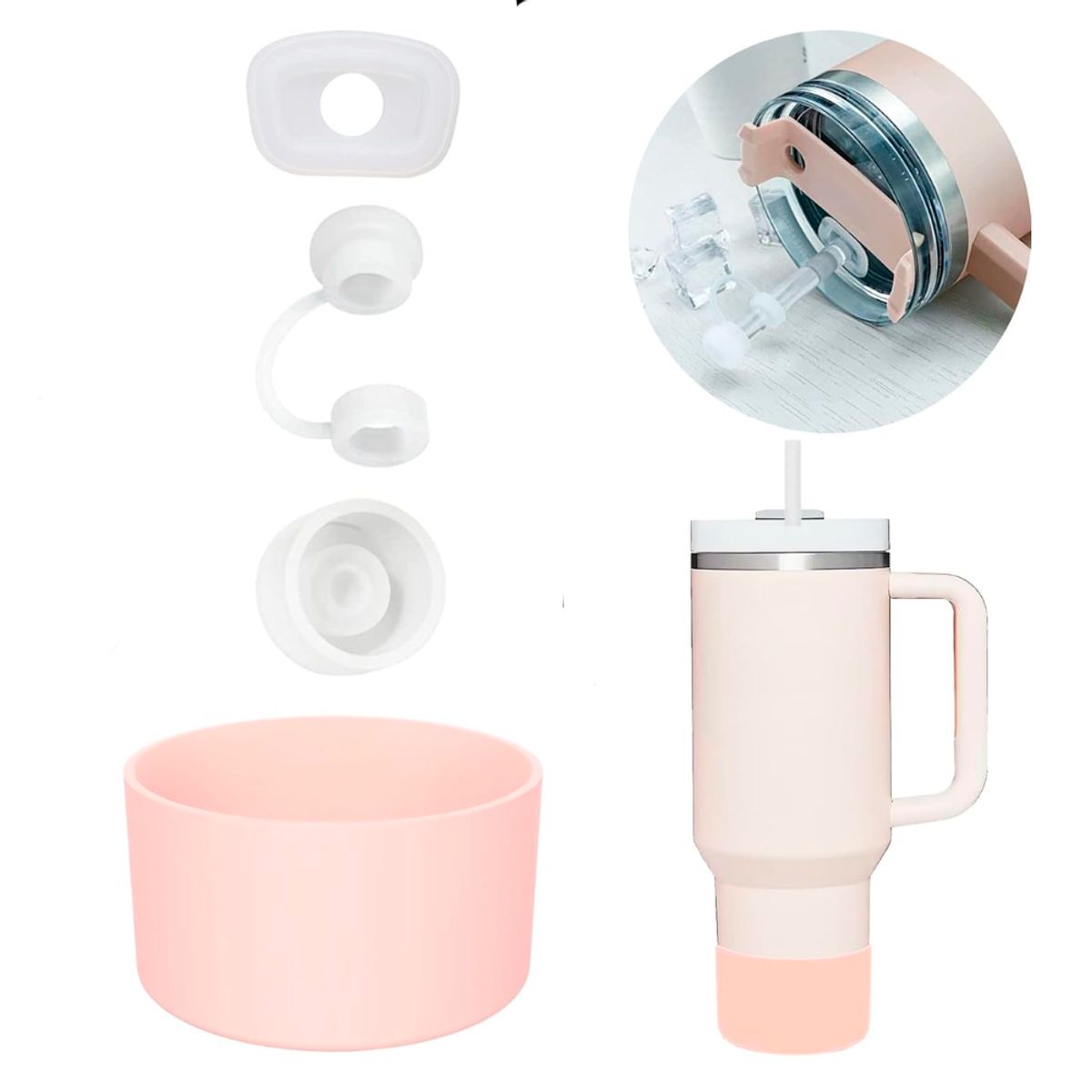 INSPIRA - Kit de Tapones de Silicona y Protector Inferior para Vaso Térmico