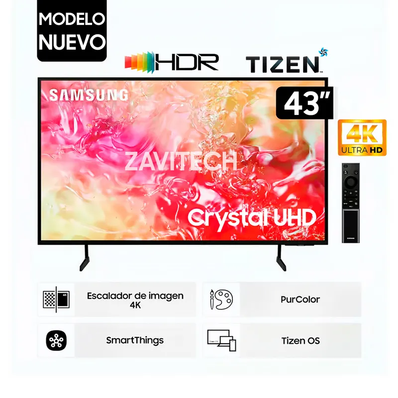 SAMSUNG - Televisor Samsung 43 Pulg. Crystal UHD 4K Smart TV Tizen UN43DU7000