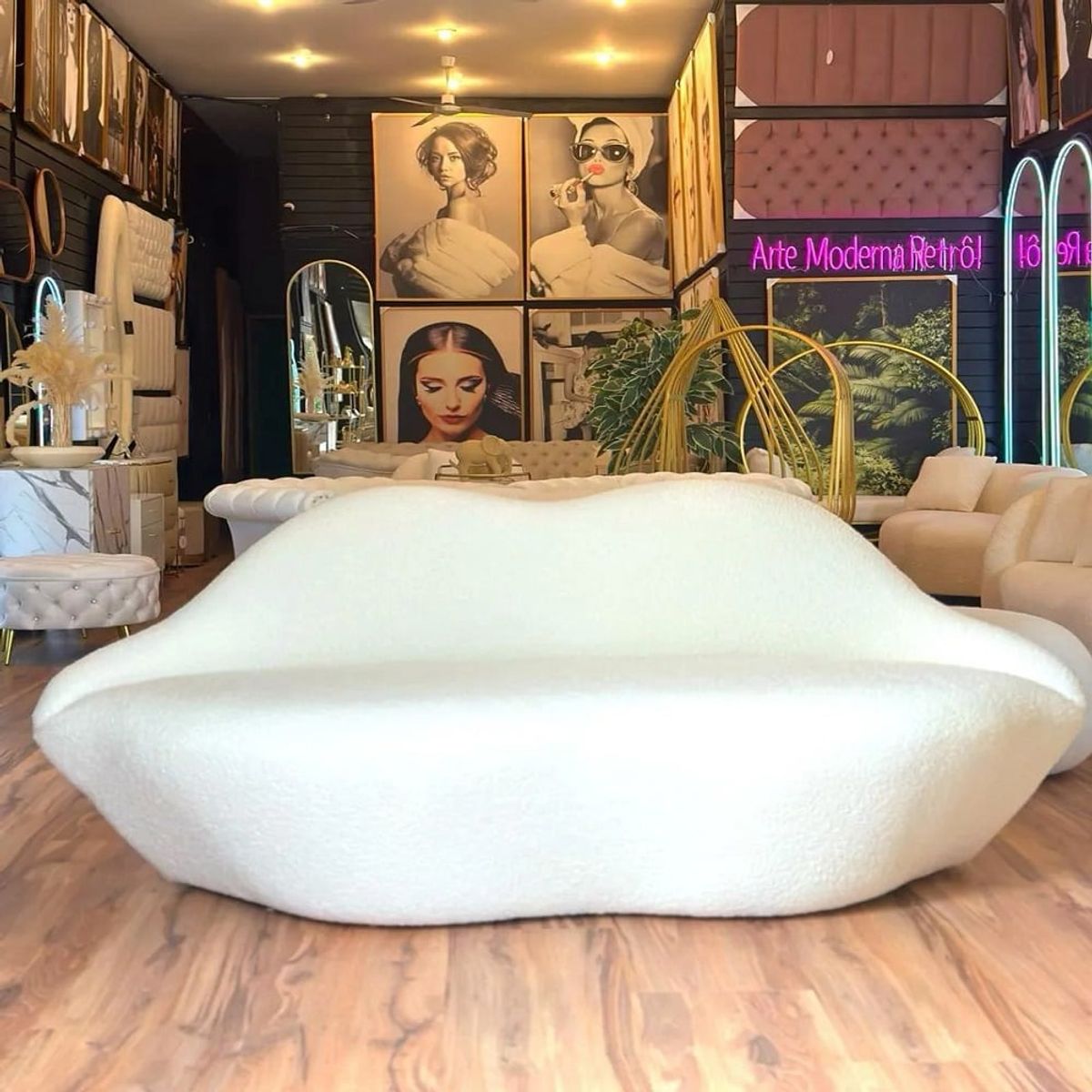 DMUEBLES - DM SOFA KISS LIPS 2 ASIENTOS TELA - BLANCO