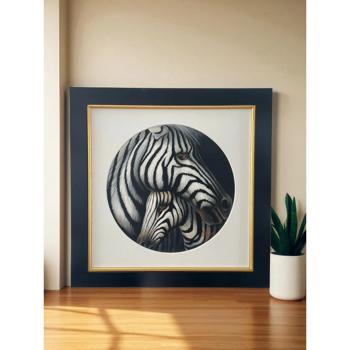 MAP DESIGN HOME - Cuadro Decorativo Zebra Duo 60x61 cm