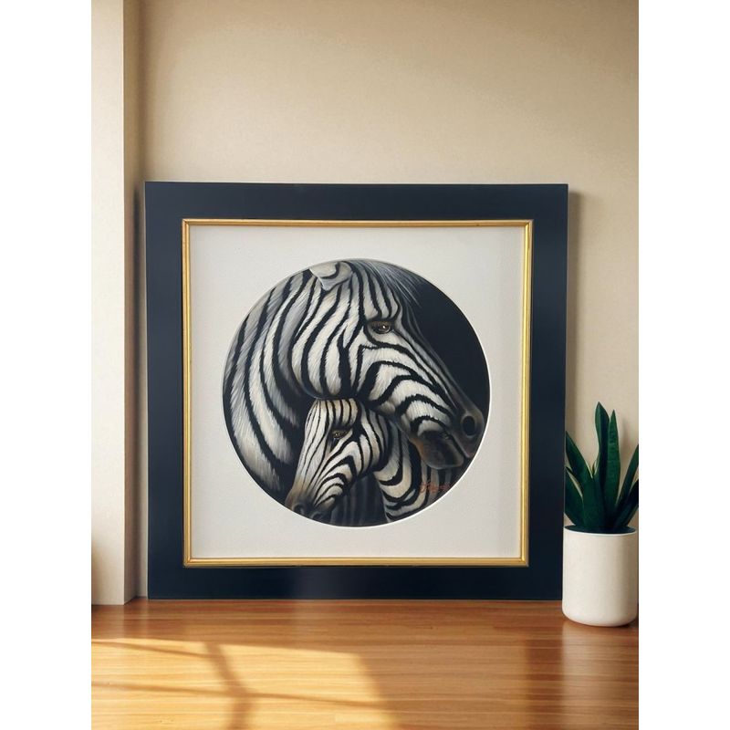 MAP DESIGN HOME - Cuadro Decorativo Zebra Duo 60x61 cm