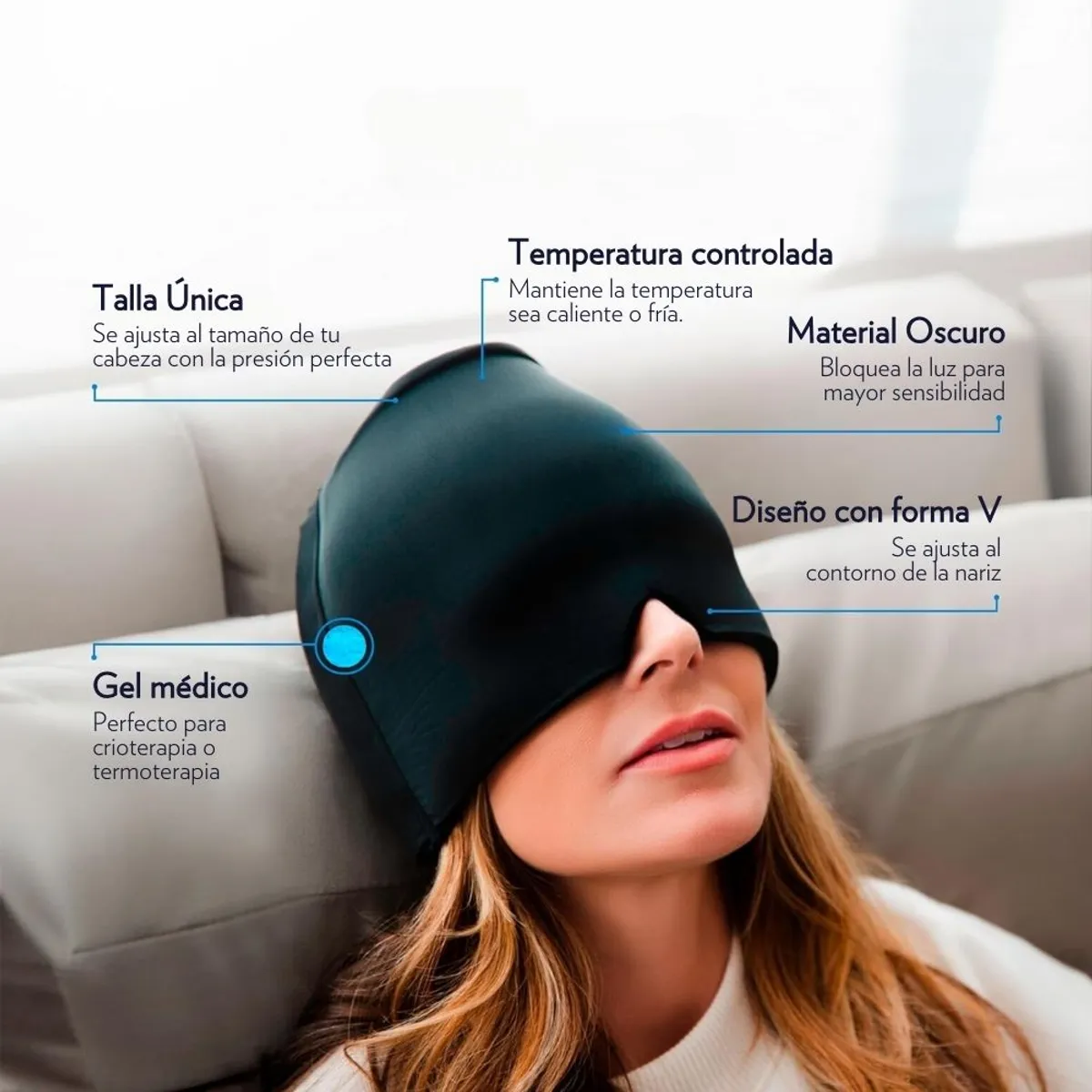 CUENTA OVEJAS - Gorro Terapéutico para Alivio de Migrañas Dolores de Cabeza y Estrés