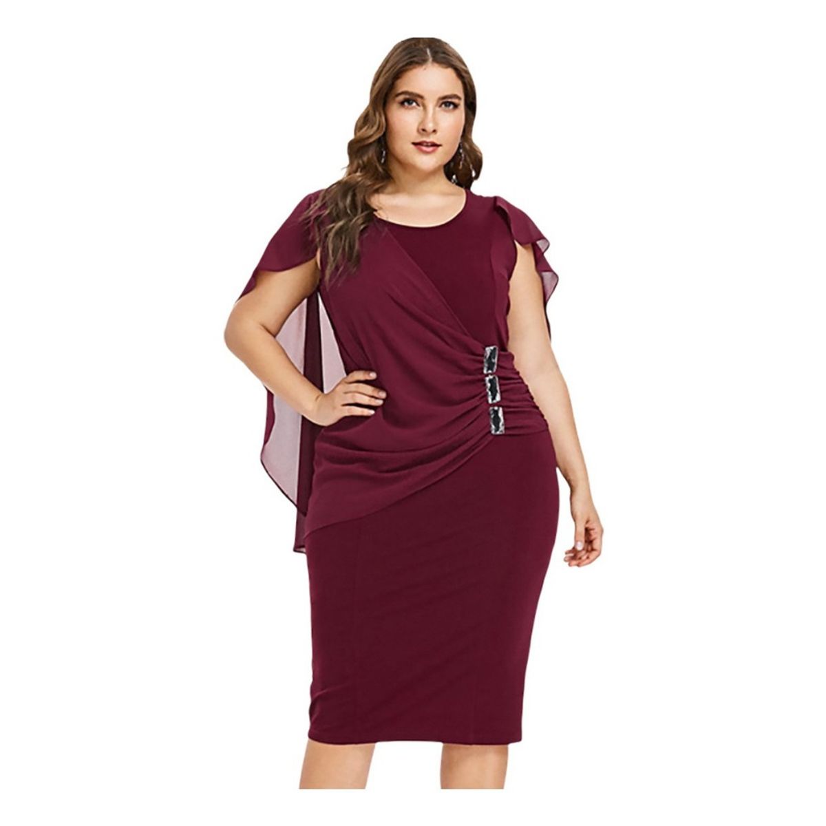 GIOIO - Vestido De Encaje Sexy De Talla Grande Para Mujer
