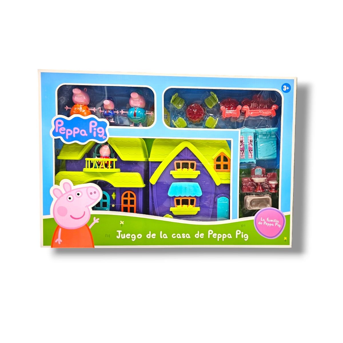 PEPPA PIG - JUGUETE PEPPA PIG CASA GRANDE X 4 PERSONAJES