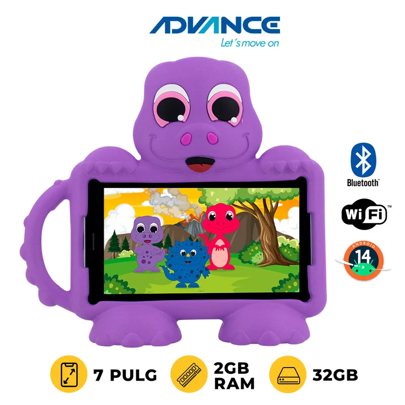 ADVANCE - Tablet Advance KIDS TR8990 7" IPS  Android 14 Go 4G Dual SIM 32GB/2GB RAM + Mochila
