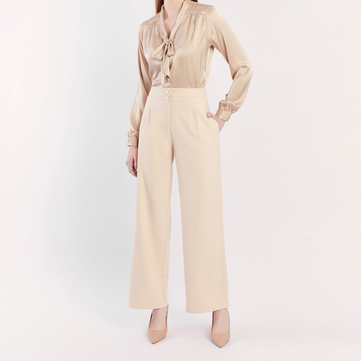 CAMILA VIALI - Camila Viali Blusa Melodie Beige manga larga