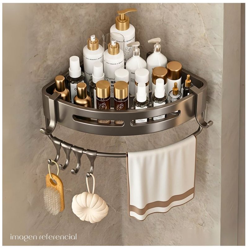 MINARI - Organizador Esquinero de Baño Ducha Porta Toalla Elegante EP2