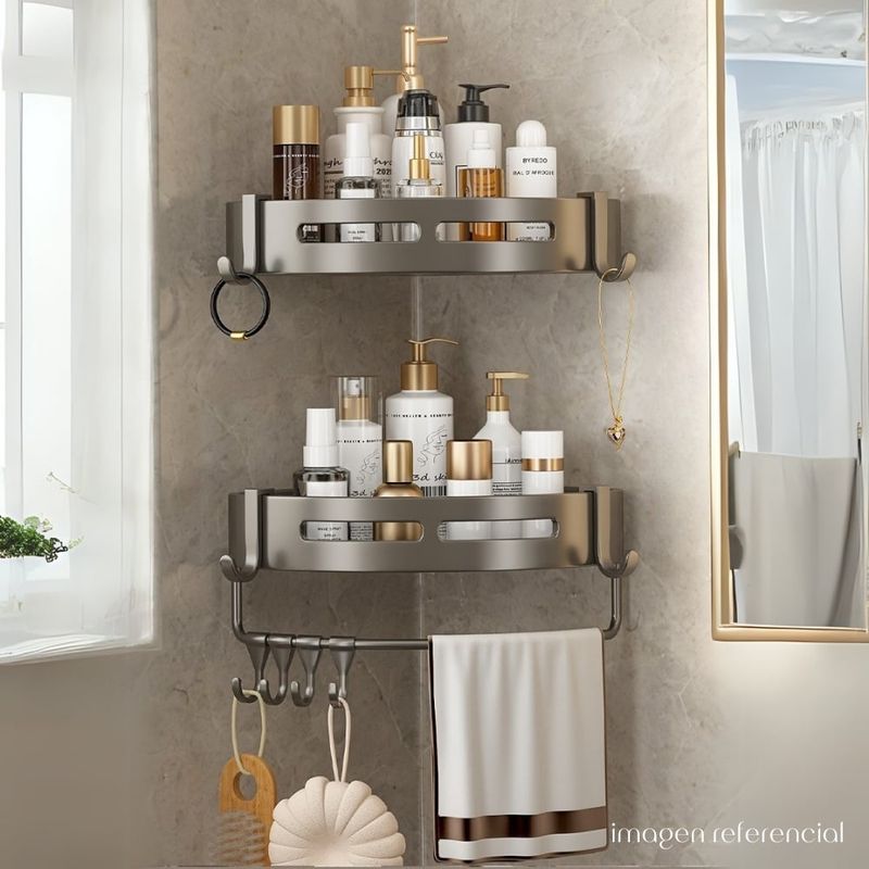 MINARI - Kit Organizadores de Baño Porta Toalla Repisa Flotante EP2-ET1