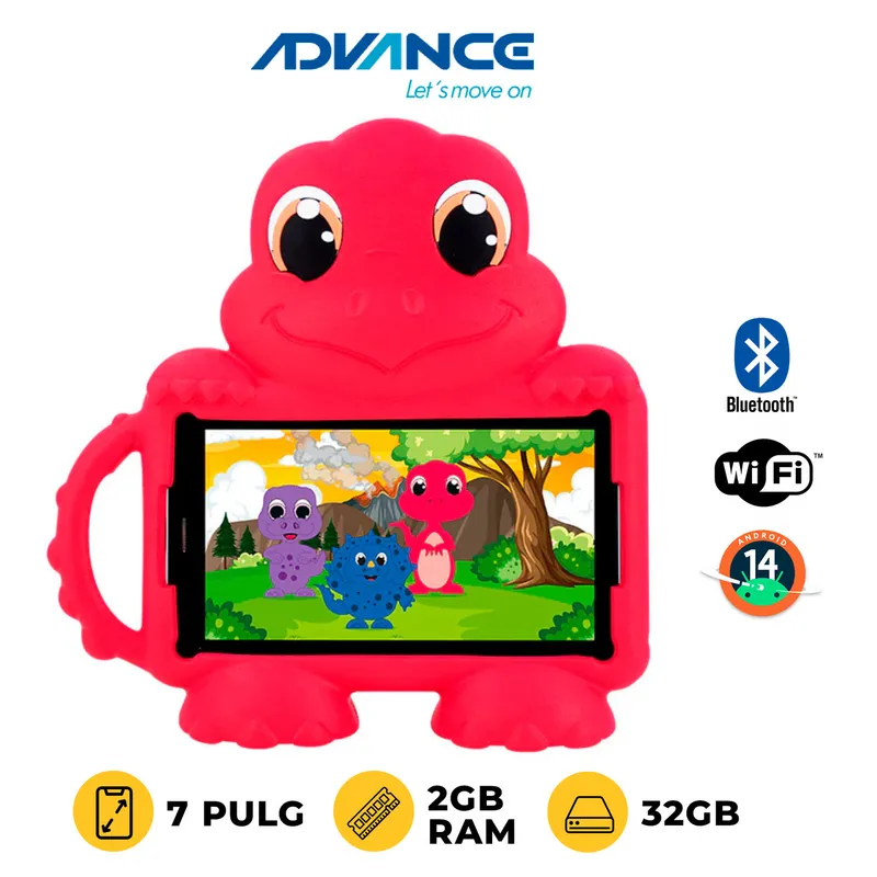 ADVANCE - Tablet Advance KIDS TR8990 7" IPS Android 14 Go 4G Dual SIM 32GB/2GB RAM + Mochila