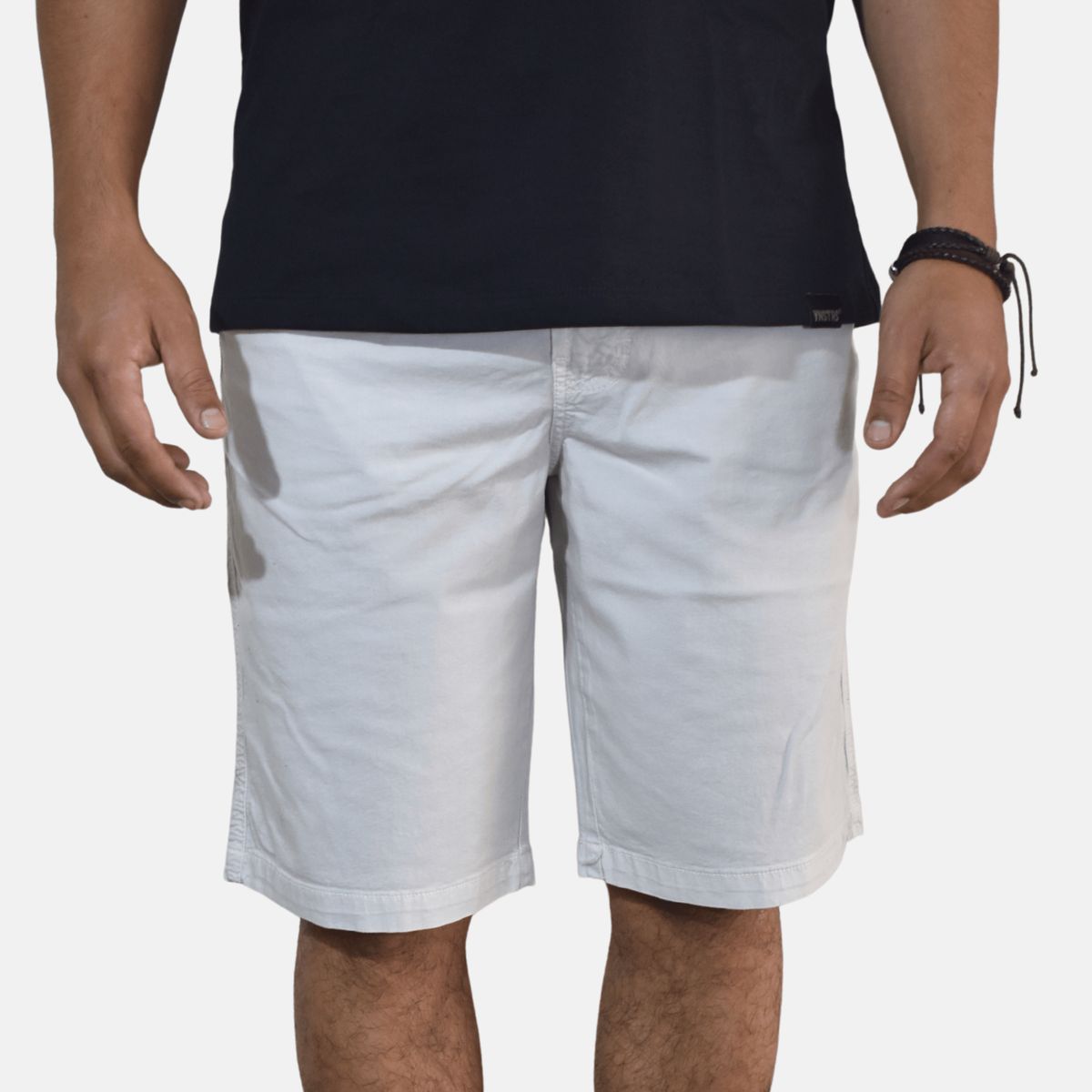 YONISTERS CLOTHING - Short Drill Semipitillo Stretch Yonisters Clothing Blanco Humo