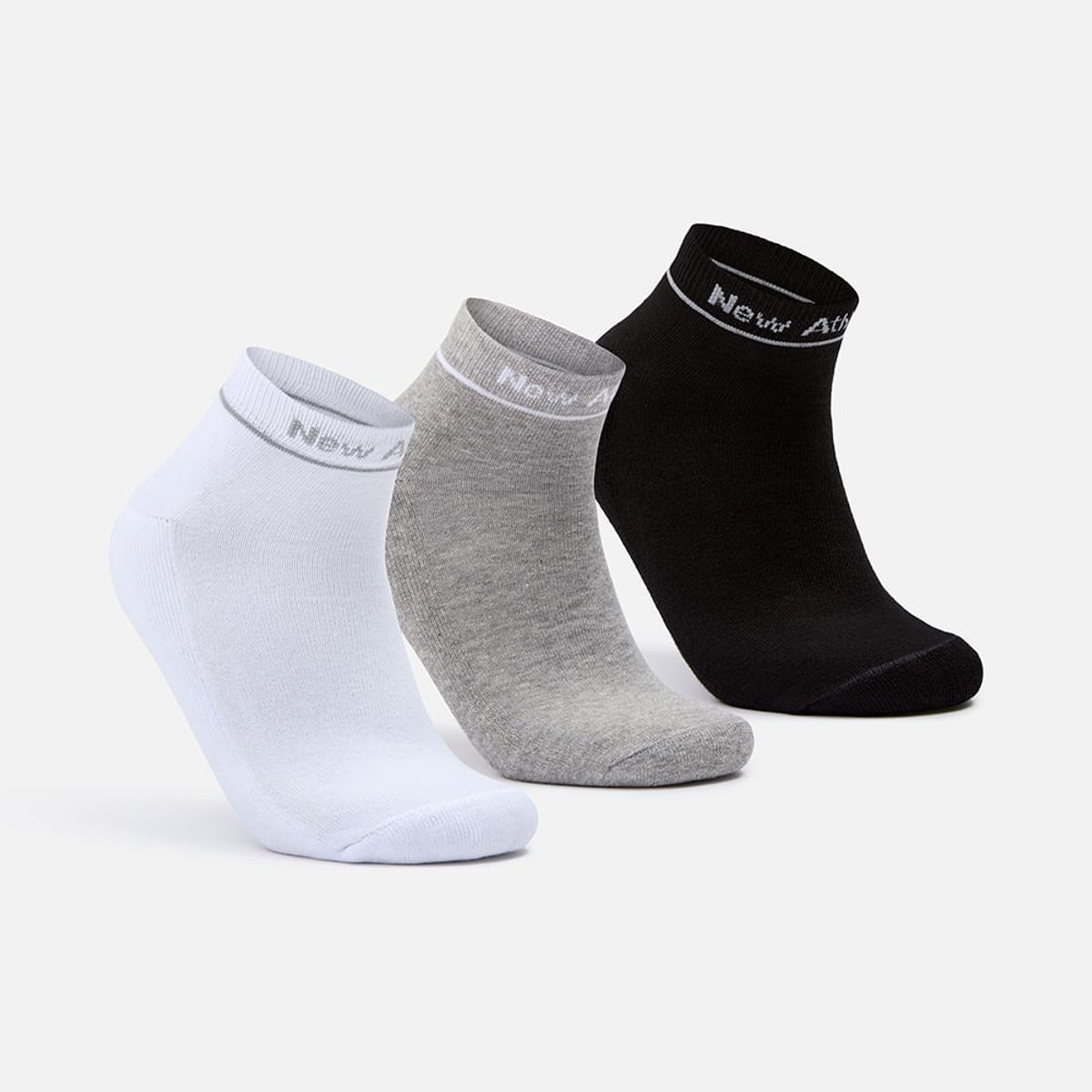 NEW ATHLETIC - Medias Pack De 3 New Athletic Tobilleras Grises Unisex