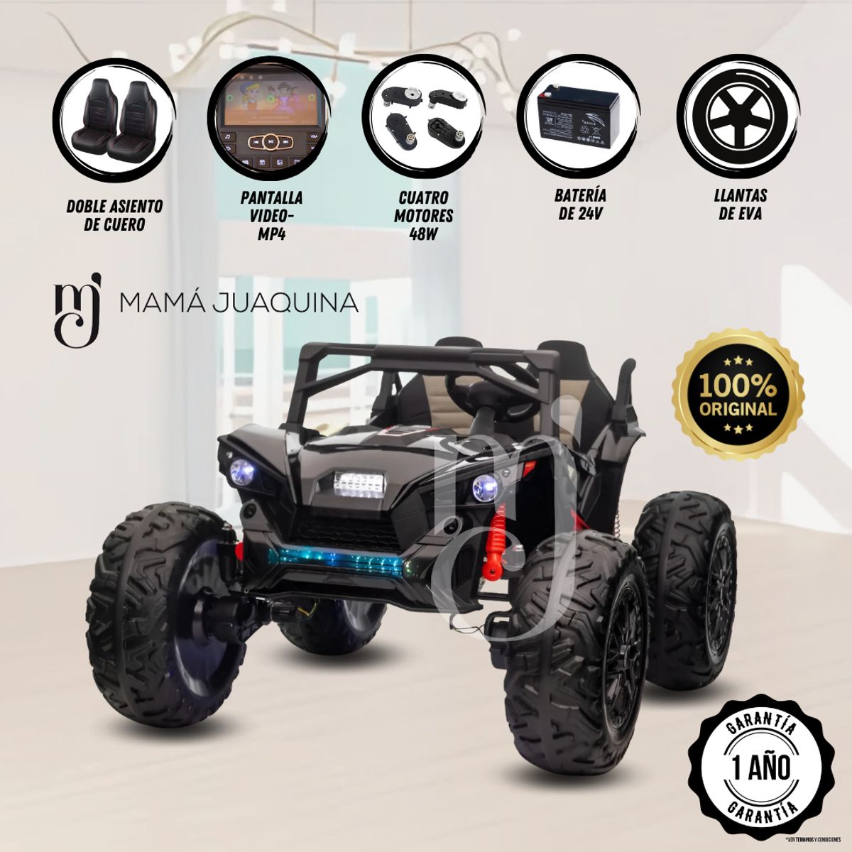 MERCEDES BENZ - Carro a Batería 4x4 «UTV RALLY BUGGY» Licenciado Black