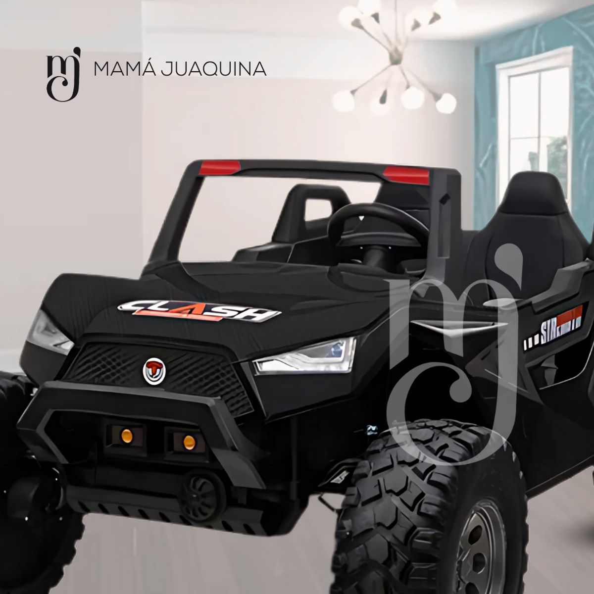 CONFORT - Carro a Batería 4x4 «UTV CRASH RALLY» Licenciado Negro
