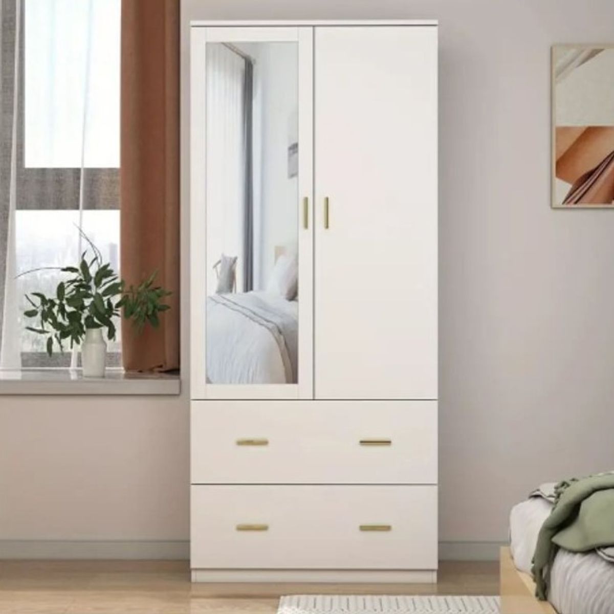 NACION MUEBLES - ROPERO MODERNO CON ESPEJO NM