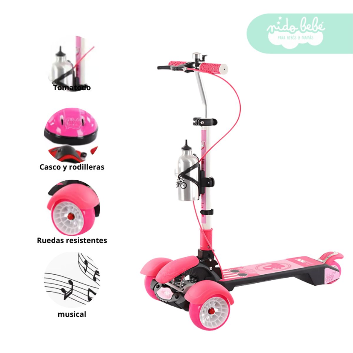 GENERICO - Scooter Musical con tomatodo Roxxy Rosa